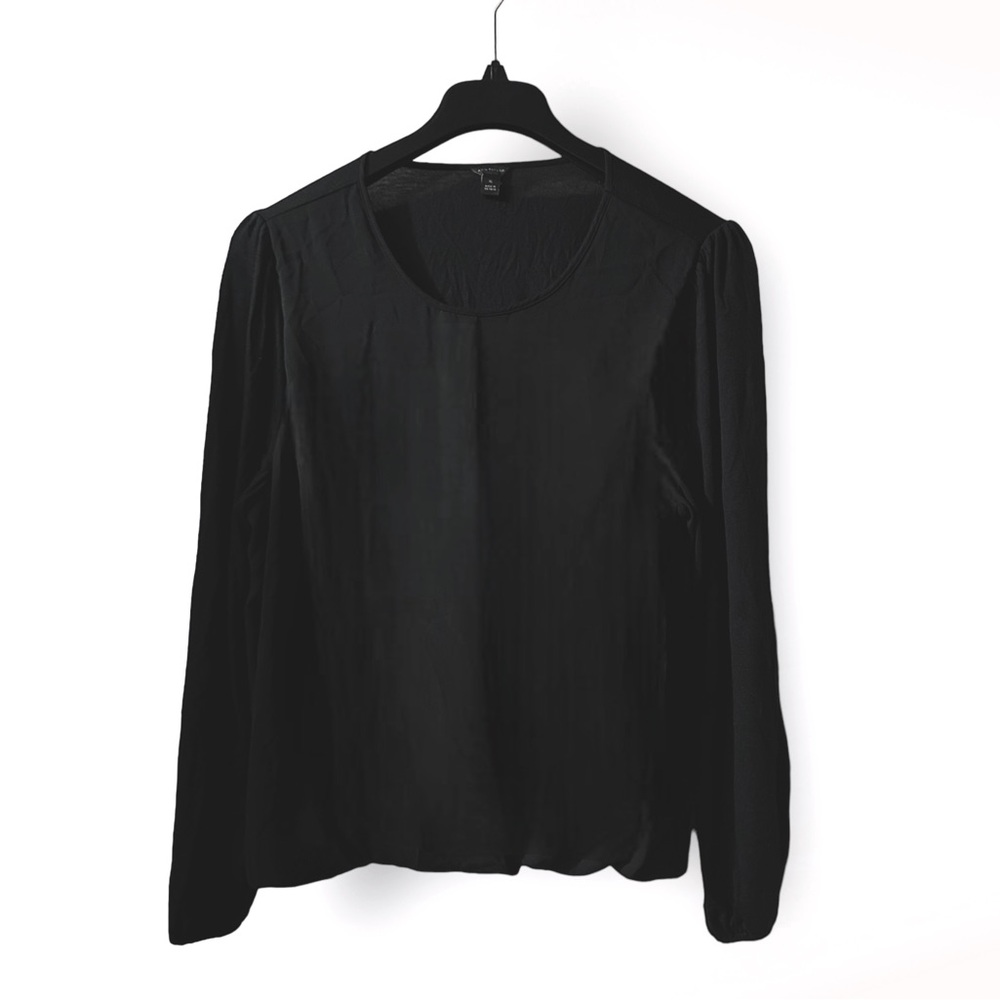 Ann Taylor Long Sleeve Blouse with Ribbed Elastic Cuffs